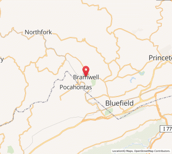 Map of Bramwell, West Virginia