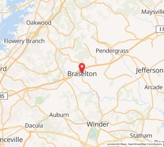 Map of Braselton, Georgia