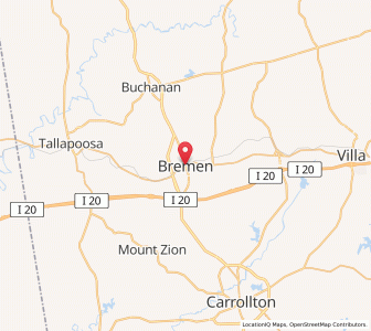 Map of Bremen, Georgia