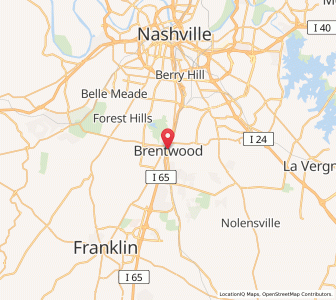 Map of Brentwood, Tennessee