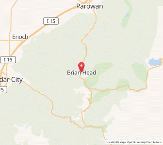 Map of Brian Head, Utah