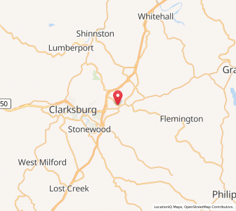 Map of Bridgeport, West Virginia