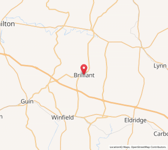 Map of Brilliant, Alabama