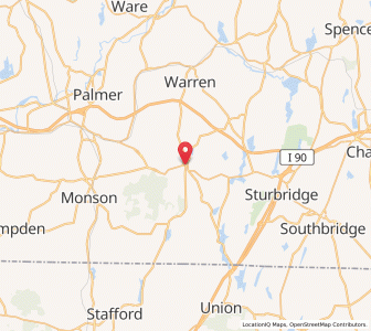 Map of Brimfield, Massachusetts