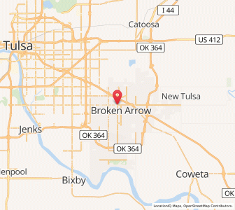 Map of Broken Arrow, Oklahoma