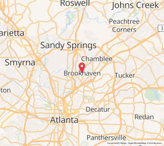 Map of Brookhaven, Georgia