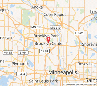 Map of Brooklyn Center, Minnesota