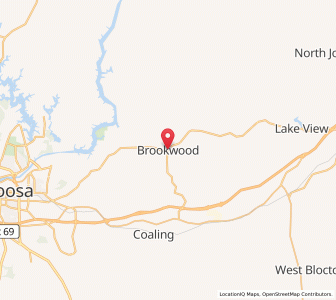 Map of Brookwood, Alabama