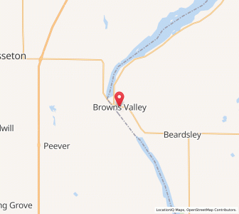Map of Browns Valley, Minnesota