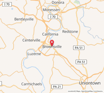 Map of Brownsville, Pennsylvania