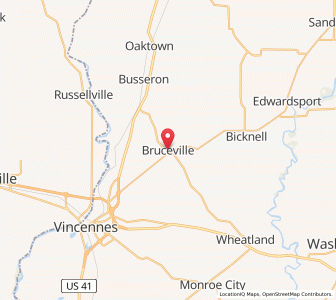 Map of Bruceville, Indiana