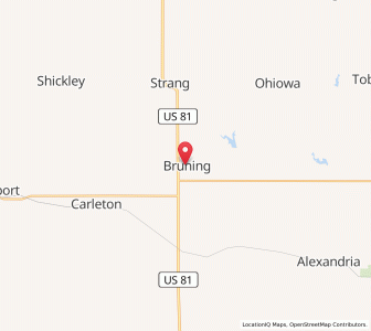 Map of Bruning, Nebraska