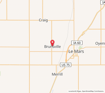 Map of Brunsville, Iowa