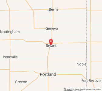Map of Bryant, Indiana