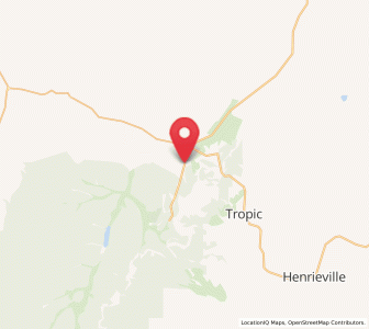 Map of Bryce Canyon City, Utah