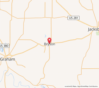 Map of Bryson, Texas