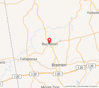 Map of Buchanan, Georgia