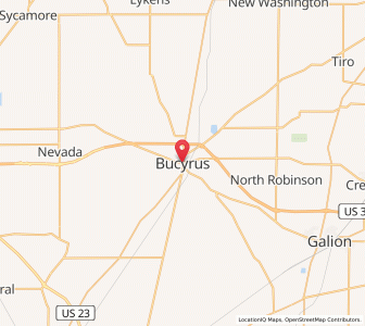 Map of Bucyrus, Ohio