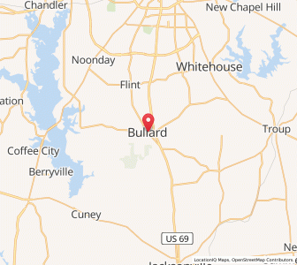 Map of Bullard, Texas