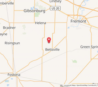 Map of Burgoon, Ohio