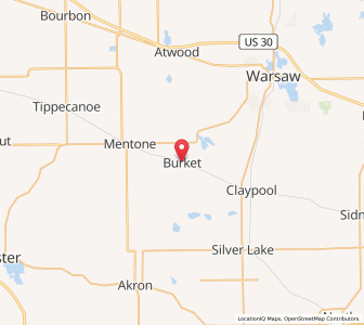Map of Burket, Indiana