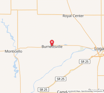 Map of Burnettsville, Indiana