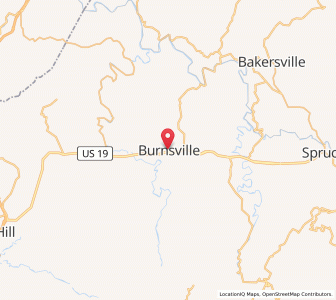Map of Burnsville, North Carolina