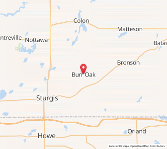 Map of Burr Oak, Michigan