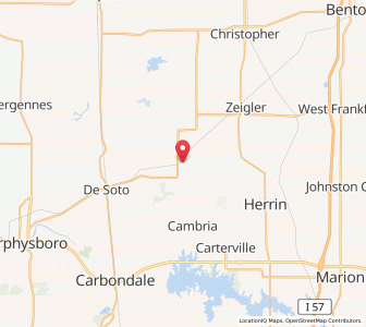 Map of Bush, Illinois