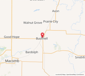 Map of Bushnell, Illinois