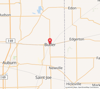 Map of Butler, Indiana
