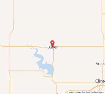 Map of Butler, Oklahoma