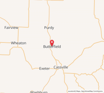 Map of Butterfield, Missouri
