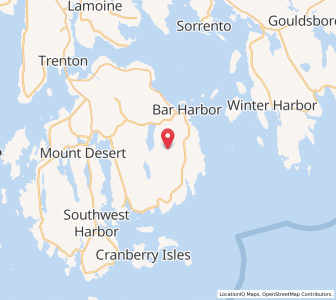 Map of Cadillac Mountain, Maine
