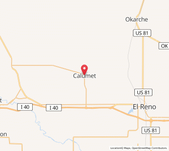 Map of Calumet, Oklahoma