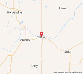 Map of Calvin, Oklahoma