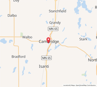 Map of Cambridge, Minnesota
