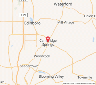 Map of Cambridge Springs, Pennsylvania