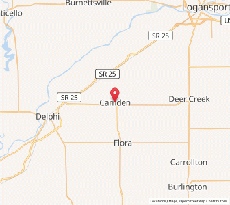 Map of Camden, Indiana