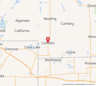 Map of Camden, Michigan
