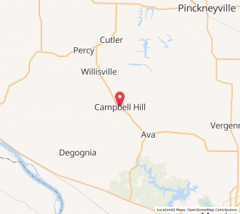Map of Campbell Hill, Illinois