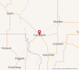 Map of Campbell, Missouri