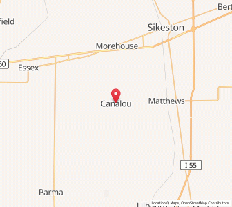 Map of Canalou, Missouri