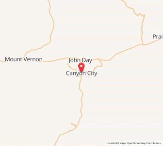 Map of Canyon City, Oregon