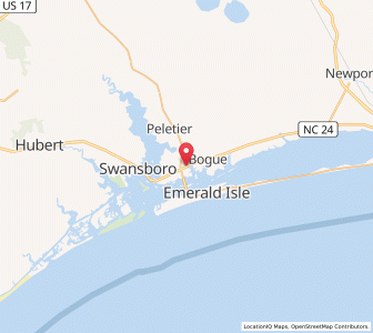 Map of Cape Carteret, North Carolina