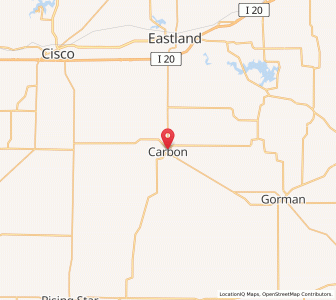 Map of Carbon, Texas