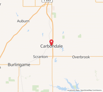 Map of Carbondale, Kansas