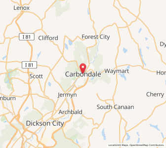 Map of Carbondale, Pennsylvania