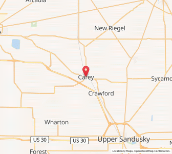 Map of Carey, Ohio