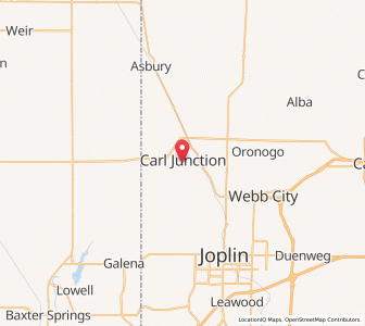 Map of Carl Junction, Missouri